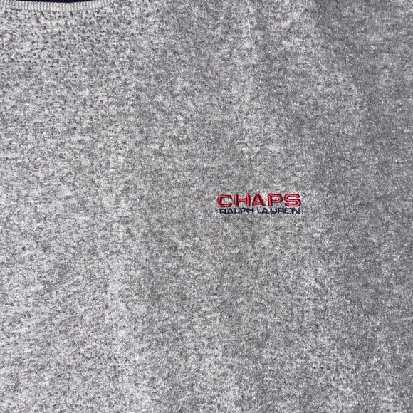 Vintage Chaps Ralph Lauren Crewneck Men’s 2XL‎ Gray Embroidered Preppy Y2K 90s - Picture 2 of 4